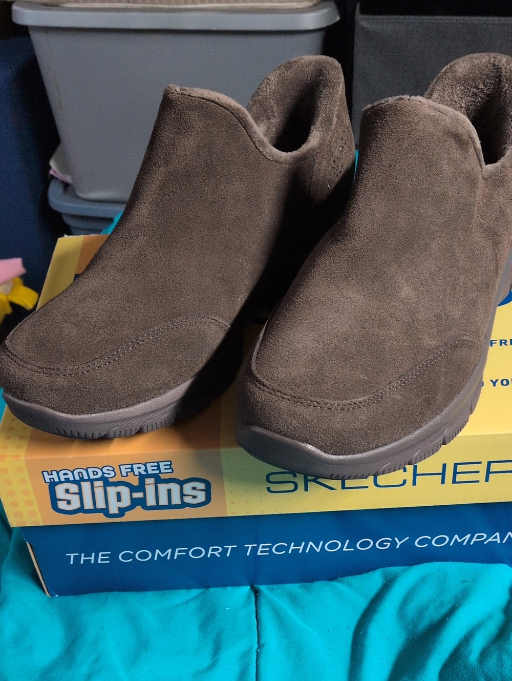 Skechers Men's Dark Brown Suede Slip-On Loafers